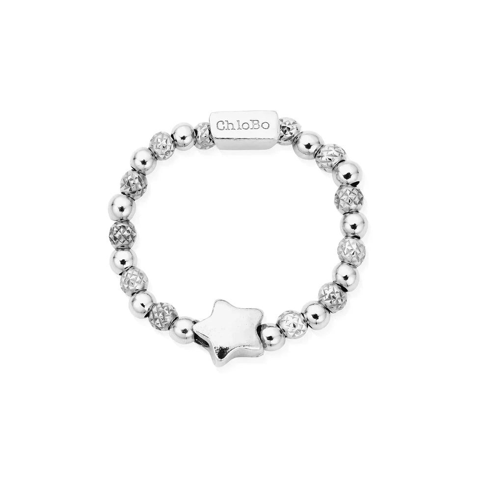 ChloBo Sterling Silver Inset Star Ring CBO-696/L Image 1