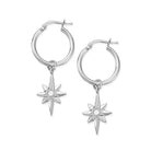 ChloBo Sterling Silver Lucky Star Hoop Earrings CBO-193 Image 1