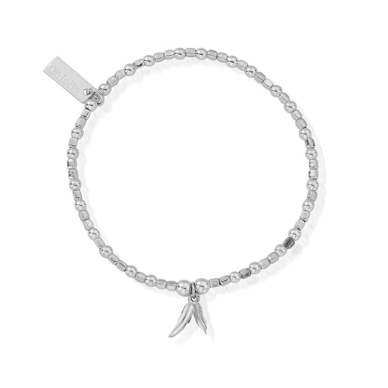 ChloBo Sterling Silver Mini Cube Double Feather Bracelet CBO-003 Image 1