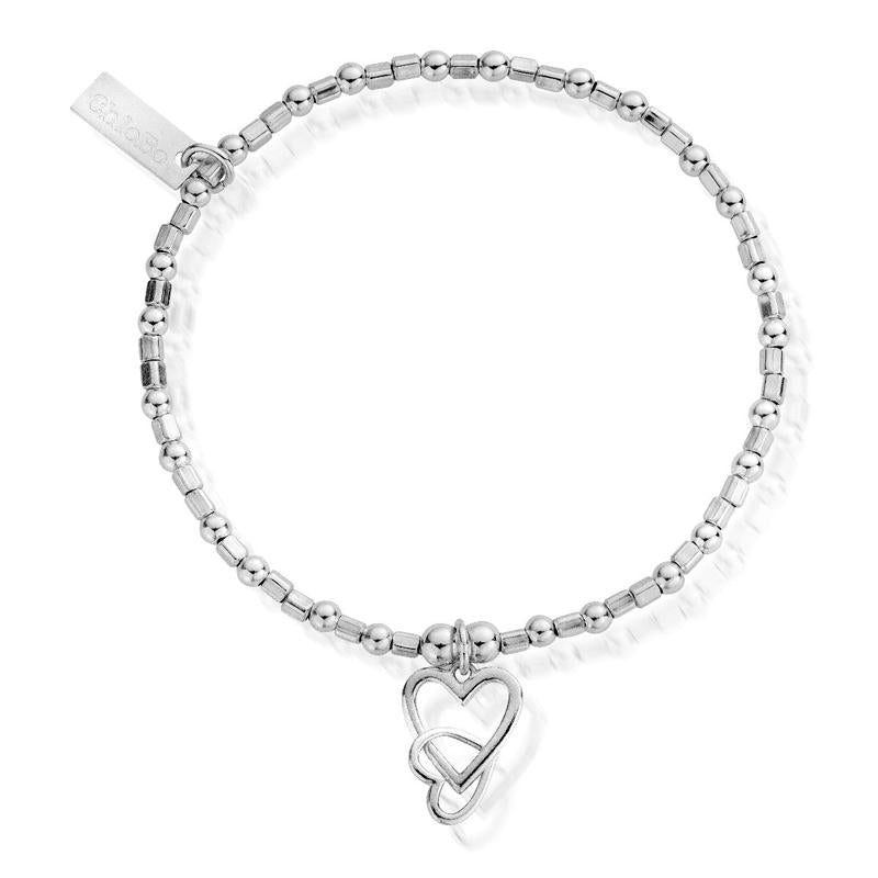 ChloBo Sterling Silver Mini Cube Interlocking Love Heart Bracelet CBO-005 Image 1