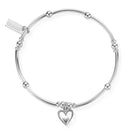 ChloBo Sterling Silver Mini Noodle Ball Heart In Heart Bracelet CBO-032 Image 1