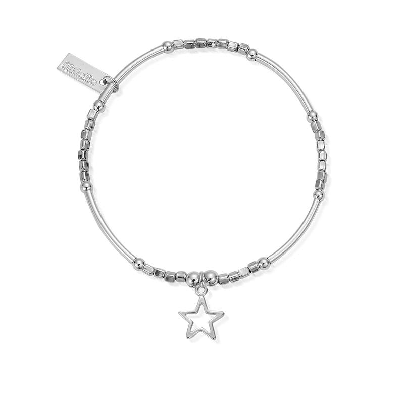 ChloBo Sterling Silver Mini Noodle Cube Open Star Bracelet CBO-002 Image 1