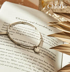 ChloBo Sterling Silver Mini Noodle Sparkle Rice Friendship Disc Bracelet CBO-006 Image 2
