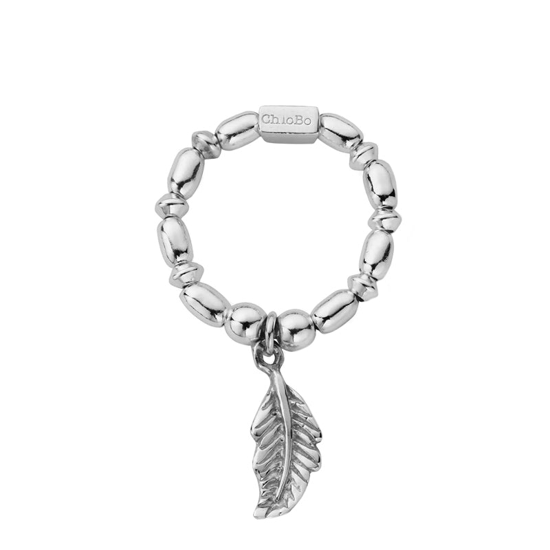 ChloBo Sterling Silver Mini Rice Feather Stretch Ring CBO-359/S Image 1