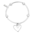 ChloBo Sterling Silver Noodle Ball Double Open Heart Bracelet CBO-080 Image 1