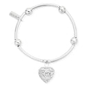 ChloBo Sterling Silver Noodle Ball Filigree Heart Bracelet CBO-213 Image 1