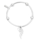 ChloBo Sterling Silver Noodle Ball Open Heart Angel Wing Bracelet CBO-176 Image 1