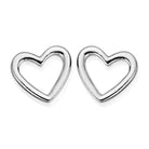 ChloBo Sterling Silver Open Love Heart Stud Earrings CBO-093 Image 1