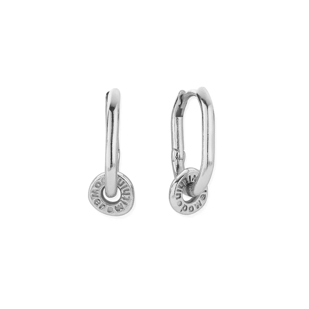 Chlobo Sterling Silver Power Within Oval Hoops CBO-663 Image 1