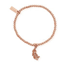 ChloBo Sterling Silver Rose Gold Plated Cute Charm Heart In Feather Bracelet CBO-211 Image 1