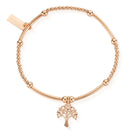 ChloBo Sterling Silver Rose Gold Plated Cute Mini Heart Tree Of Life Bracelet CBO-030 Image 1