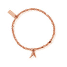 ChloBo Sterling Silver Rose Gold Plated Mini Cube Double Feather Bracelet CBO-207 Image 1