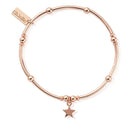 ChloBo Sterling Silver Rose Gold Plated Mini Noodle Ball Star Bracelet CBO-037 Image 1