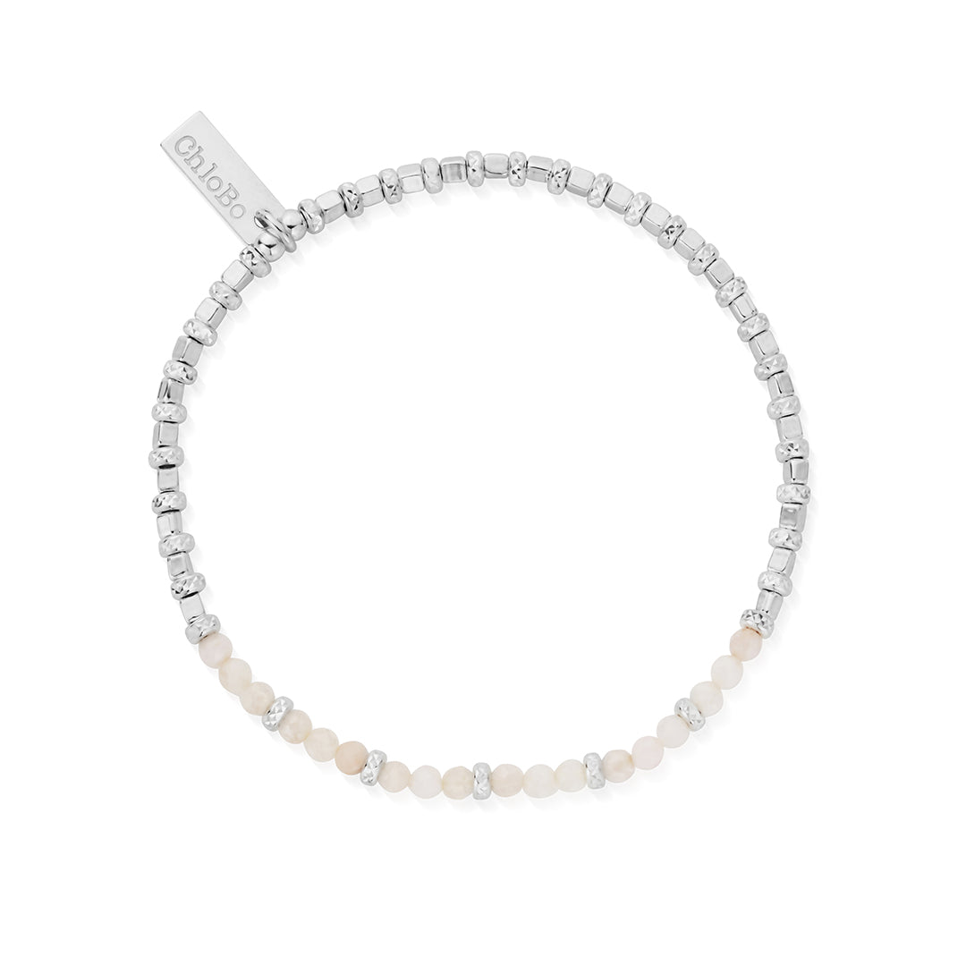 ChloBo Sterling Silver Rose Quartz Sparkle Cube Bracelet CBO-127 Image 1
