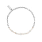 ChloBo Sterling Silver Rose Quartz Sparkle Cube Bracelet CBO-127 Image 1