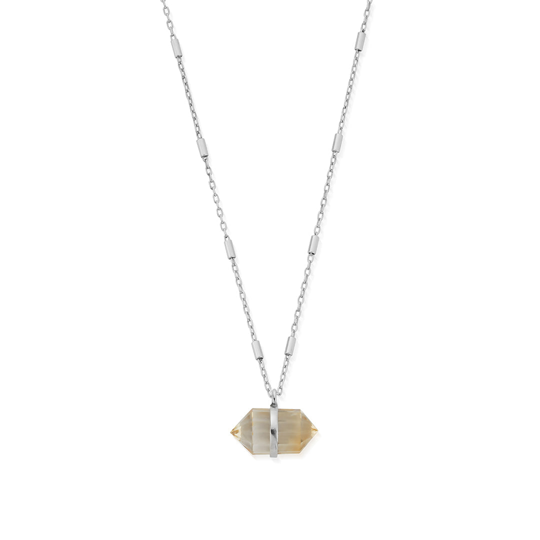 ChloBo Sterling Silver Sky Goddess Citrine Double Point Necklace CBO-140 Image 1