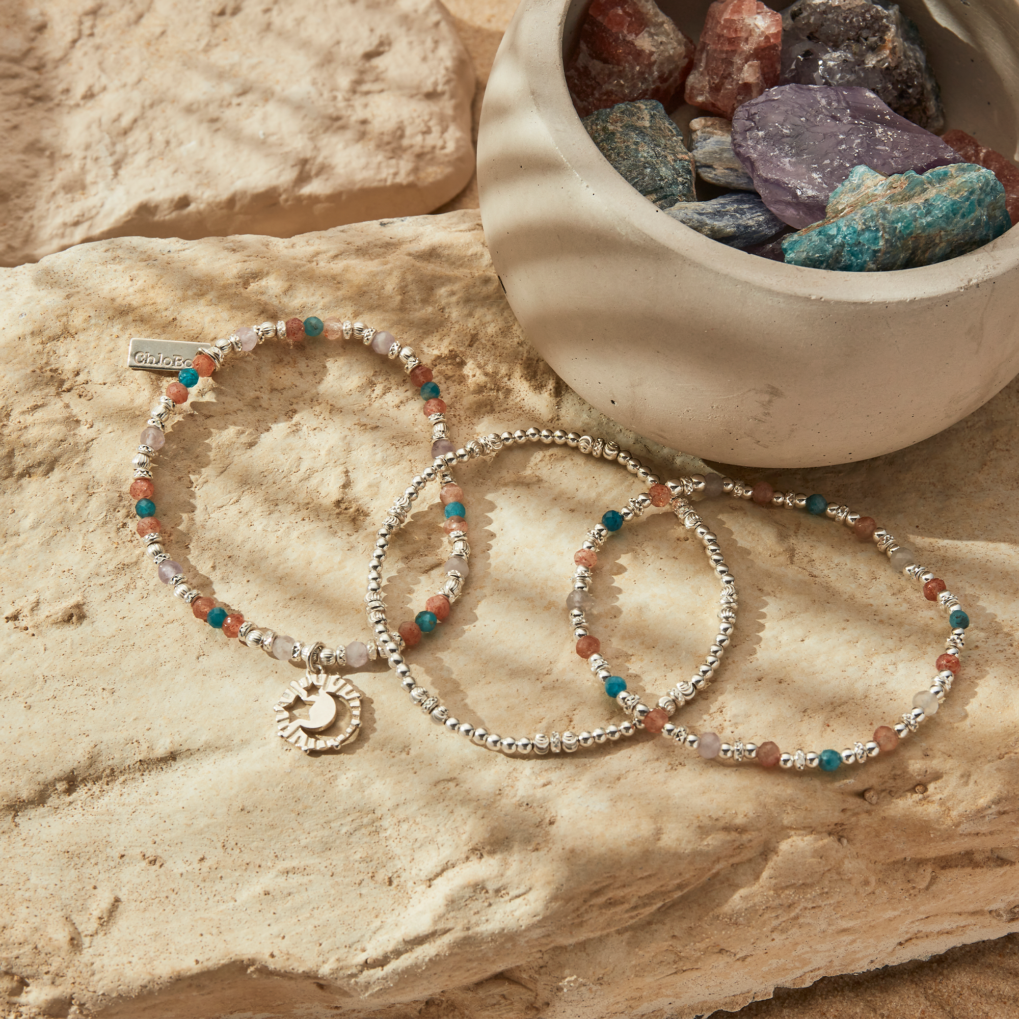 ChloBo Sterling Silver Soul Vibrations Set of 3 Rings CBO-533 Image 2