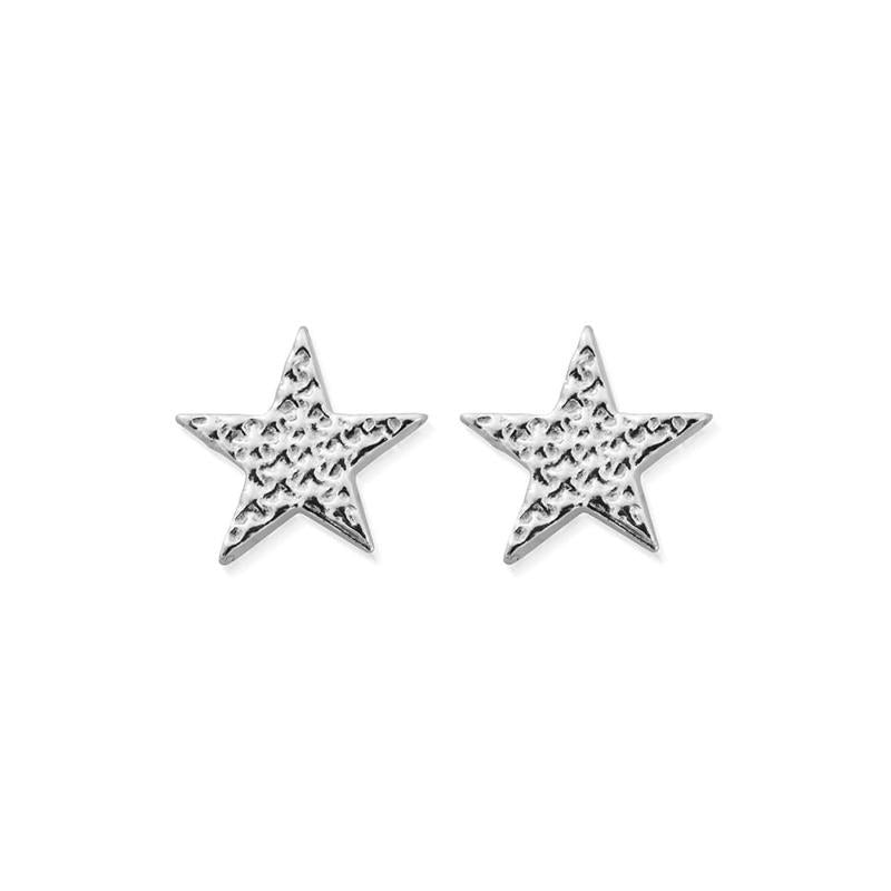 ChloBo Sterling Silver Sparkle Star Stud Earrings CBO-091 Image 1