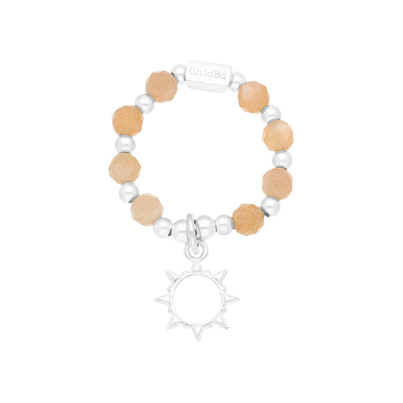 ChloBo Sterling Silver Sunrise Peach Moonstone Ring CBO-250/S Image 1