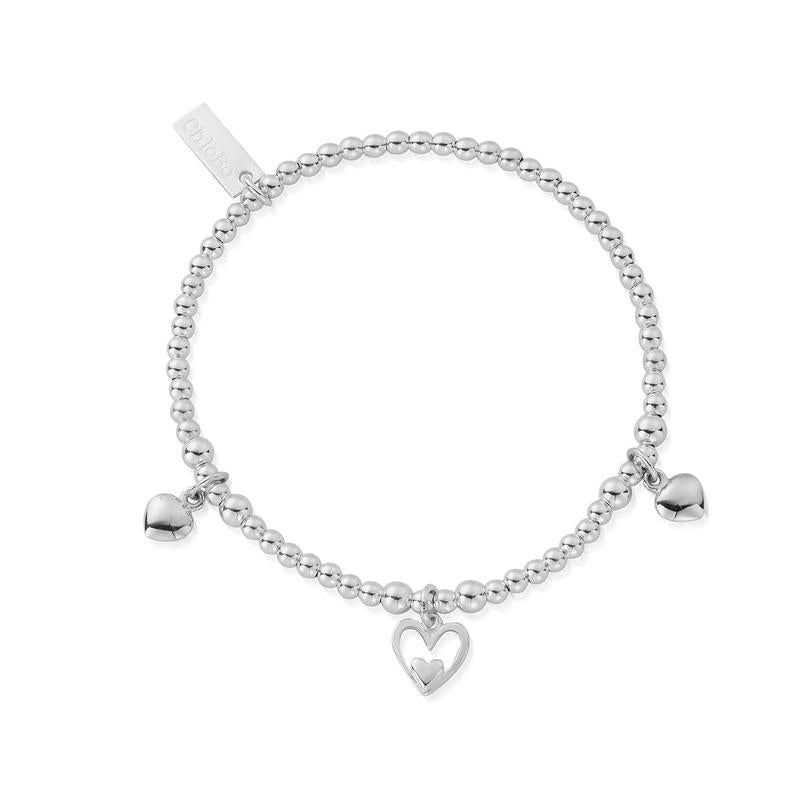 ChloBo Sterling Silver Triple Heart Bracelet CBO-059 Image 1