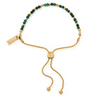 ChloBo Wandering Free Gold Plated Sterling Silver Dainty Sparkle Malachite Bracelet CBO-392 Image 1
