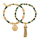 ChloBo Wandering Free Gold Plated Sterling Silver Forever Wandering Malachite Set CBO-422 Image 1