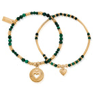 ChloBo Wandering Free Gold Plated Sterling Silver Guiding Love Malachite Set CBO-421 Image 1