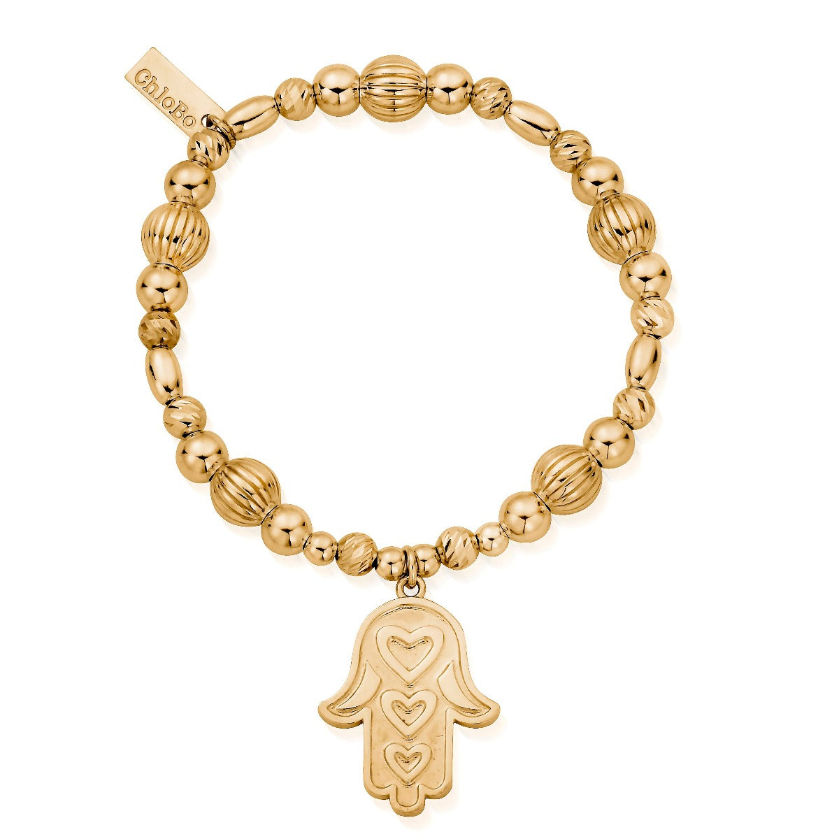 ChloBo Wandering Free Gold Plated Sterling Silver Hand of Love Bracelet CBO-389 Image 1