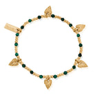 ChloBo Wandering Free Gold Plated Sterling Silver Leaf Heart Malachite Bracelet CBO-388 Image 1