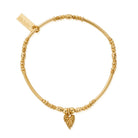 ChloBo Wandering Free Gold Plated Sterling Silver Leaf Heart Sparkle Bracelet CBO-381 Image 1