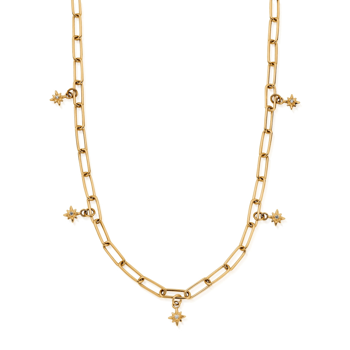 ChloBo Wandering Free Gold Plated Sterling Silver Link Chain Divine Journey Necklace CBO-403 Image 1