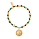 ChloBo Wandering Free Gold Plated Sterling Silver Malachite Bracelet CBO-386 Image 1