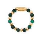 ChloBo Wandering Free Gold Plated Sterling Silver Malachite Protection Ring CBO-417/S Image 1
