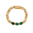 ChloBo Wandering Free Gold Plated Sterling Silver Malachite Sparkle Empowerment Ring CBO-418/S Image 1