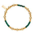 ChloBo Wandering Free Gold Plated Sterling Silver Sparkle Malachite Bracelet CBO-391 Image 1
