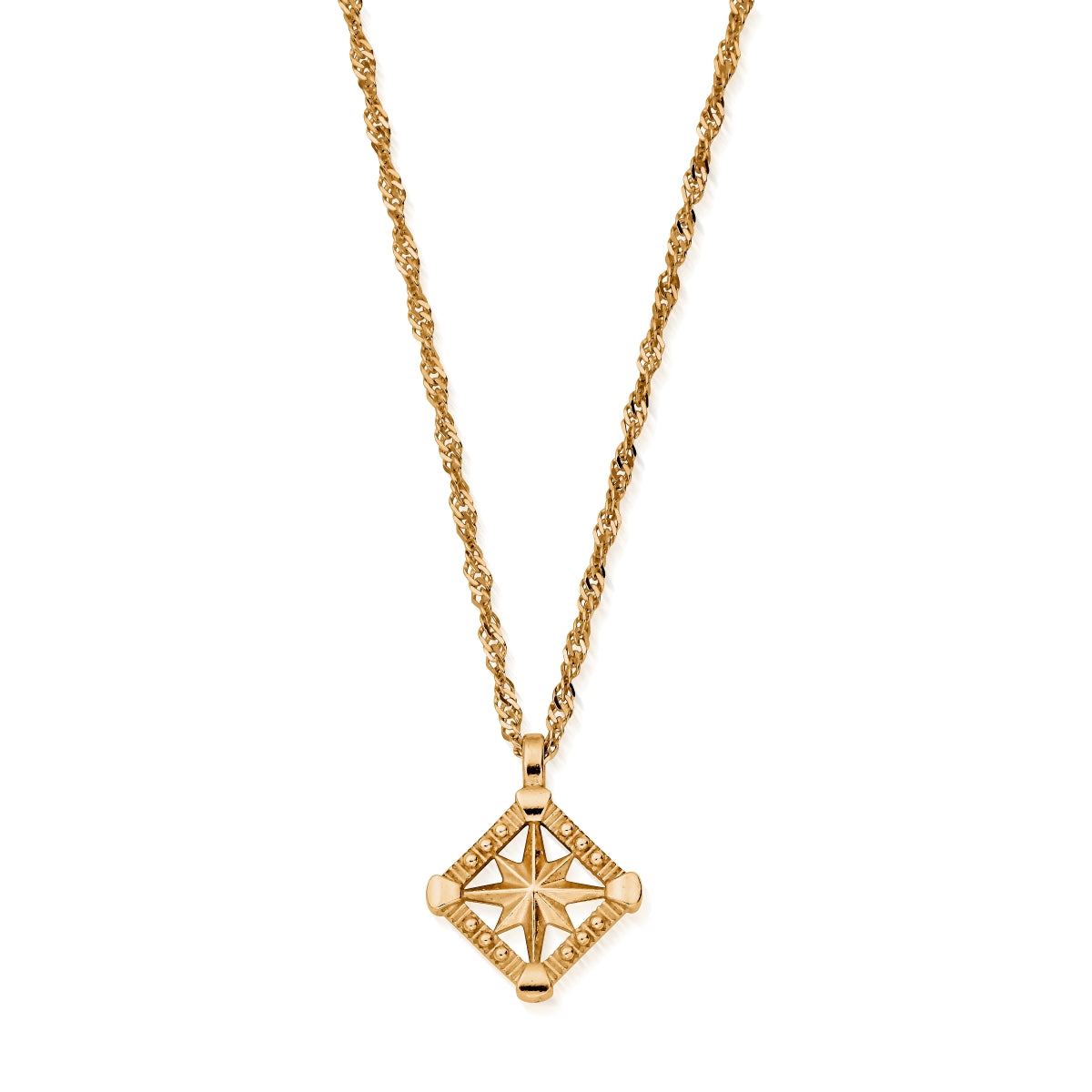 ChloBo Wandering Free Gold Plated Sterling Silver Twisted Rope Chain Inner Guidance Necklace CBO-401 Image 1