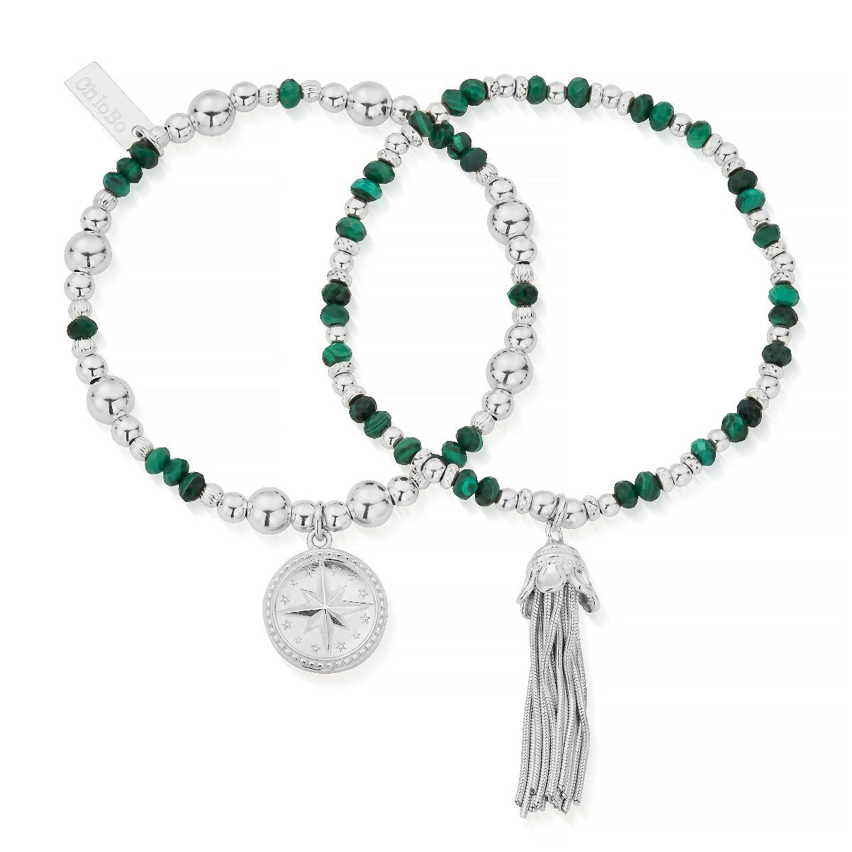 ChloBo Wandering Free Sterling Silver Forever Wandering Malachite Set CBO-420 Image 1