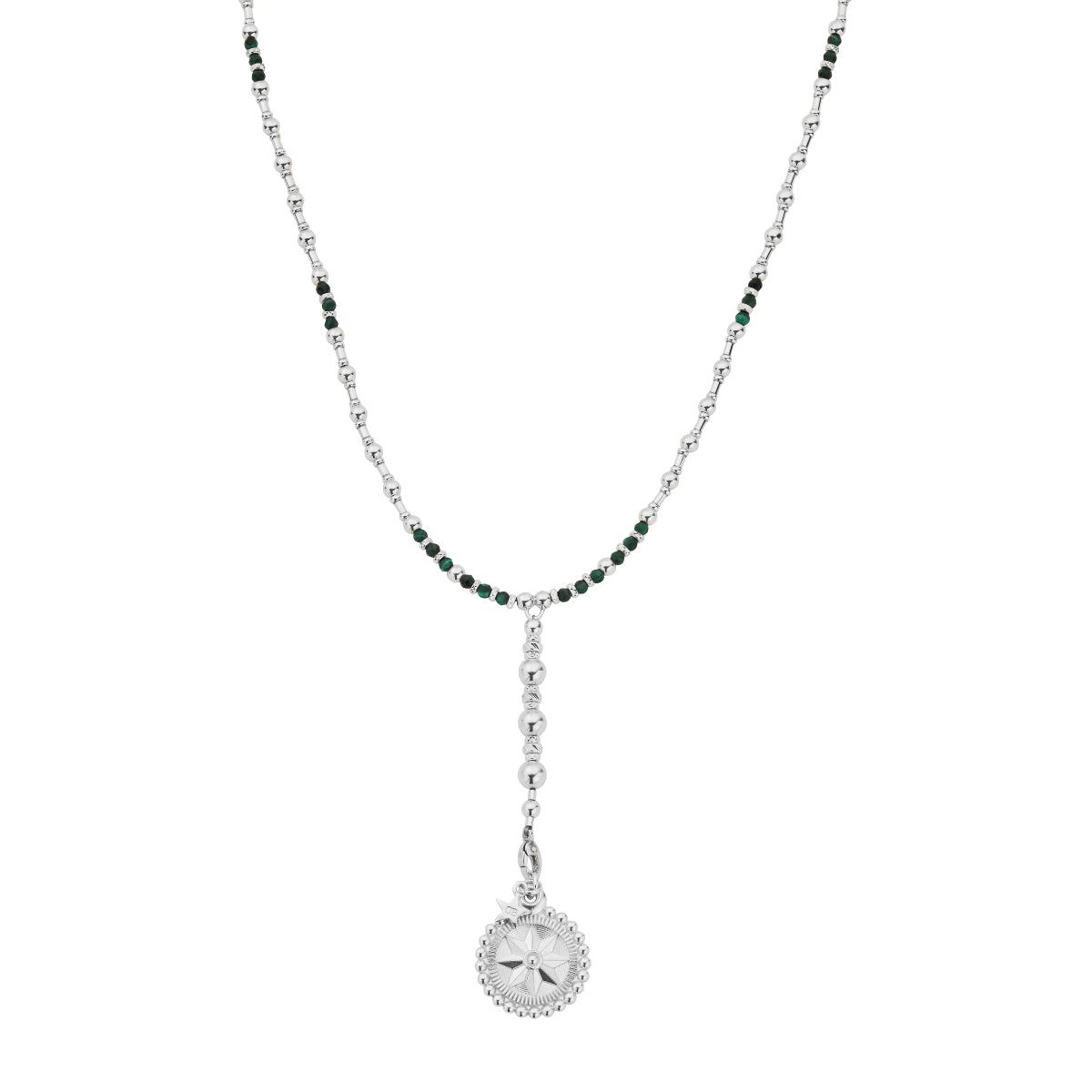 ChloBo Wandering Free Sterling Silver Free Spirit Malachite Lariat Necklace CBO-398 Image 1