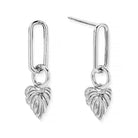 ChloBo Wandering Free Sterling Silver Leaf Heart Link Earrings CBO-407 Image 1