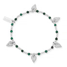ChloBo Wandering Free Sterling Silver Leaf Heart Malachite Bracelet CBO-376 Image 1
