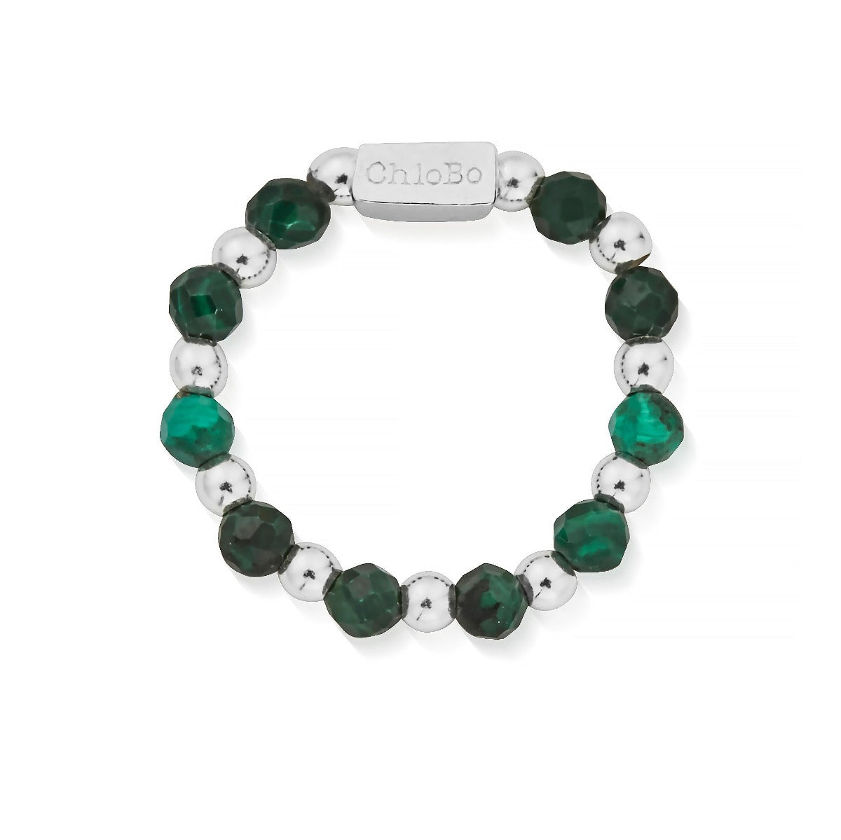 ChloBo Wandering Free Sterling Silver Malachite Protection Ring CBO-415/S Image 1