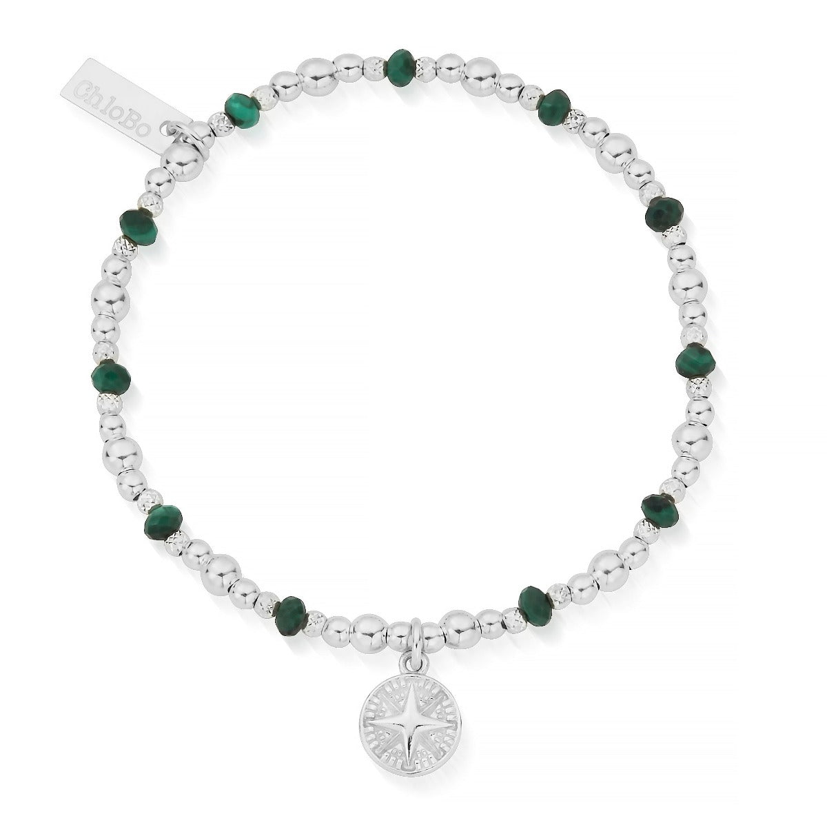 ChloBo Wandering Free Sterling Silver Tranquil Journey Malachite Bracelet CBO-371 Image 1