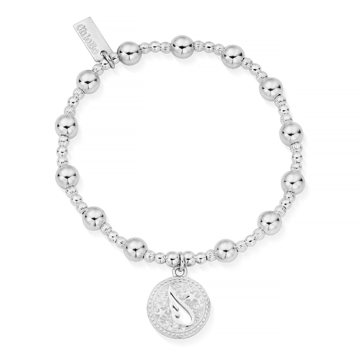 ChloBo Wandering Free Sterling Silver Wing of Protection Bracelet CBO-372 Image 1