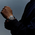 CIGA Design Vector Carbon skeleton automatic watch worn on wrist showcasing carbon titanium case and skeleton dial in lifestyle setting