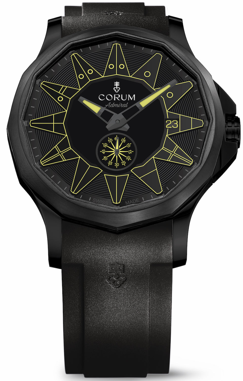 Corum Watch Admiral Legend 42 All Black Yellow A395/04008 Image 1