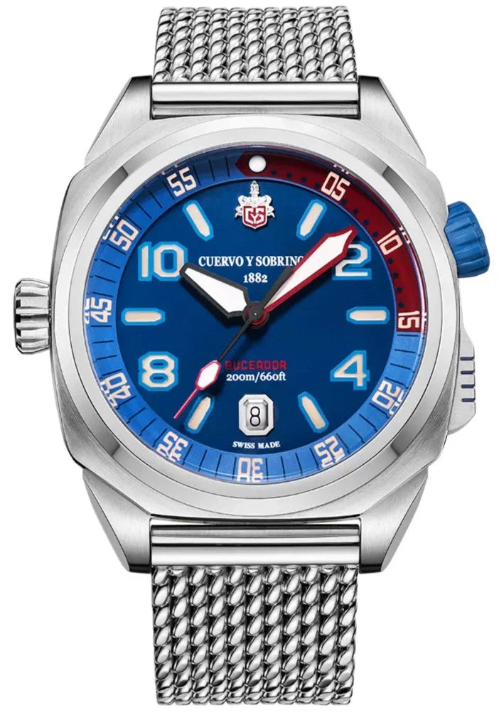 Cuervo y Sobrinos Buceador Caribe Bracelet Watch 2860B.1BL Image 1