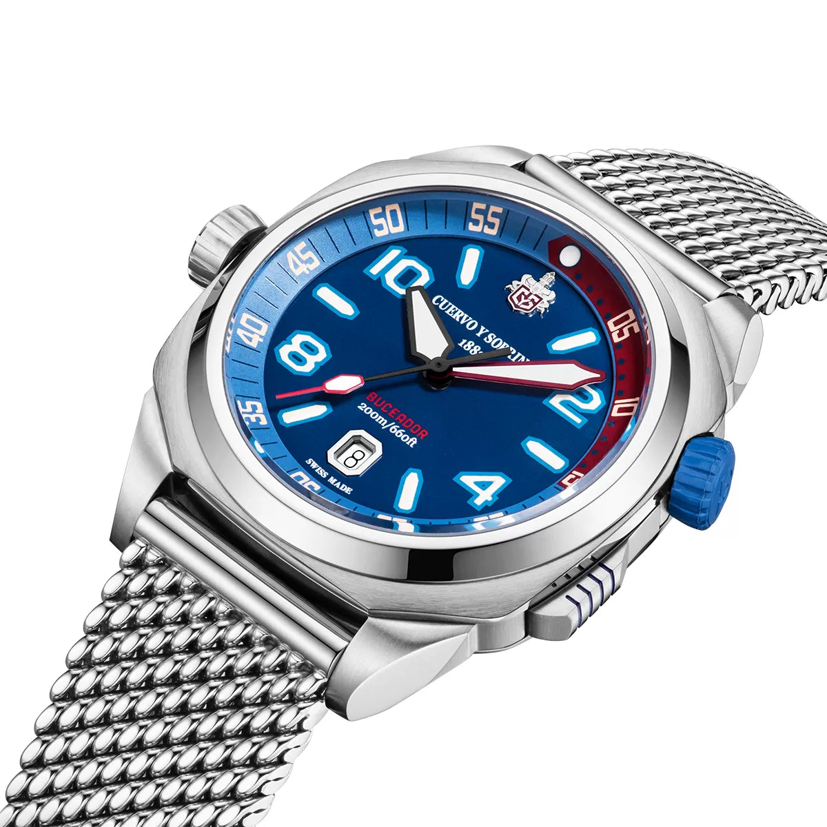 Cuervo y Sobrinos Buceador Caribe Bracelet Watch 2860B.1BL Image 2