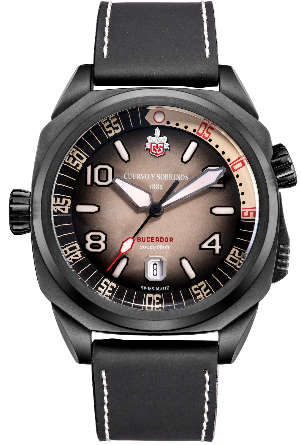 Cuervo y Sobrinos Buceador Caribe Divers Black Coral Watch 2860.3N Image 1