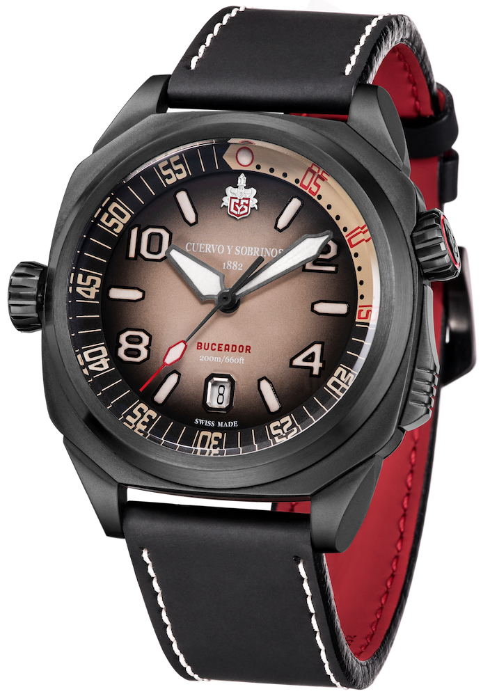 Cuervo y Sobrinos Buceador Caribe Divers Black Coral Watch 2860.3N Image 2