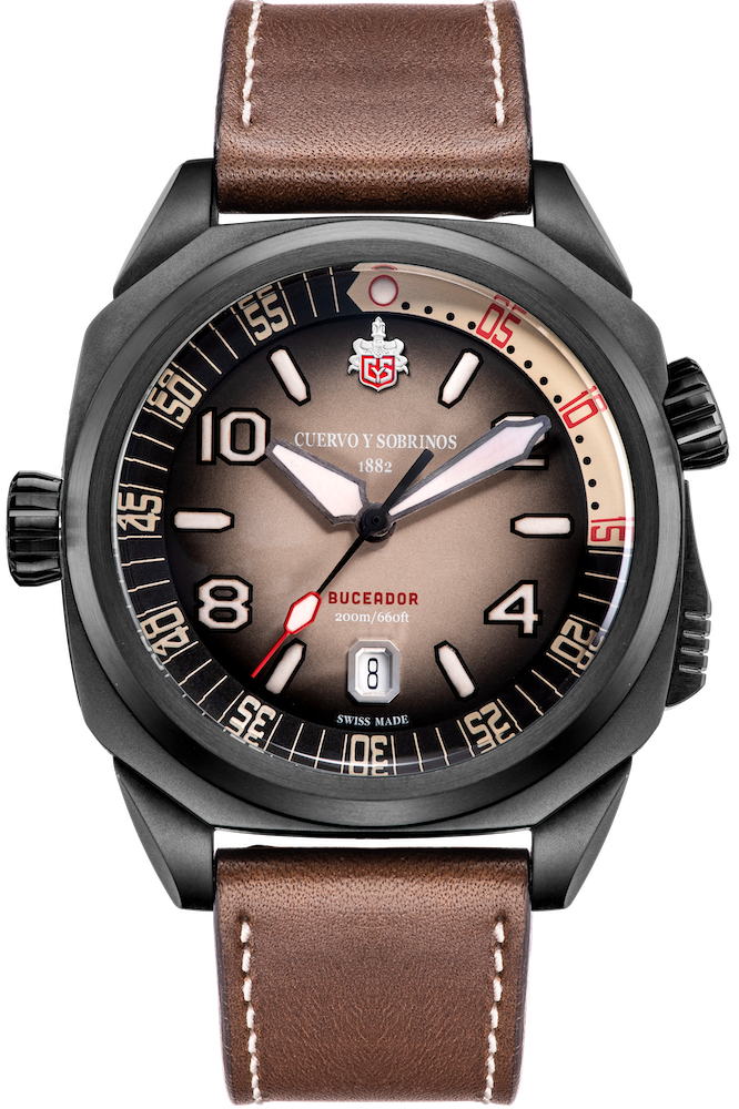 Cuervo y Sobrinos Buceador Caribe Divers Black Coral Watch 2860.3N Image 3